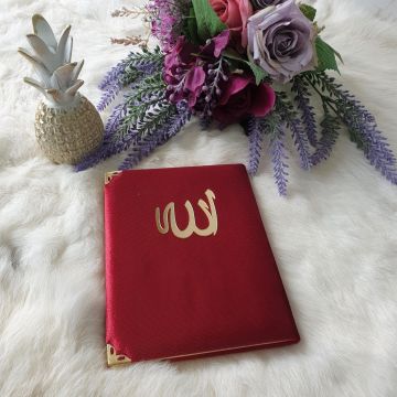 Çanta Boy Kadife Kaplı Lafızlı Yasin (50 Adet) Bordo