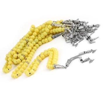 33'Lük 10 Mm Cam Akik Tesbih (10 Adet) Sarı