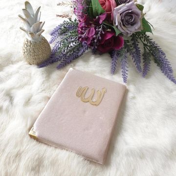 Çanta Boy Kadife Kaplı Lafızlı Yasin (50 Adet) Pudra