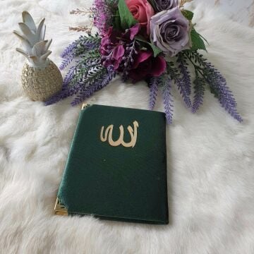 Çanta Boy Kadife Kaplı Lafızlı Yasin (50 Adet) Yeşil