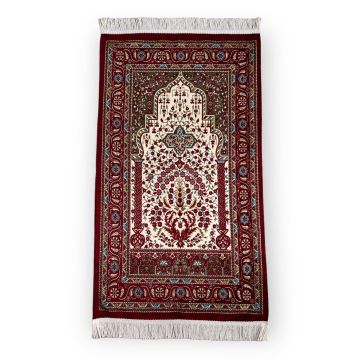 Lüks Astarlı Hereke Seccade Bordo