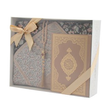 Hediyelik Seccade Kuran-ı Kerim Tesbih Seti Gold