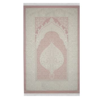 Kadınlara Özel Seccade Eşarp Tesbih Hac Ve Umre Seti Pembe