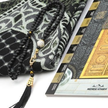 Hediyelik Seccade Yasin Tesbih Tül Kese Seti Siyah