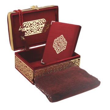 Hediyelik Kuran-ı Kerim Seccade Tesbih Sandık Seti