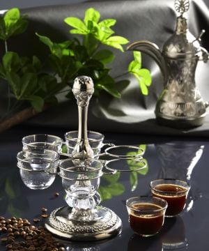 Ayaklı Cam Zemzem Seti Gümüş