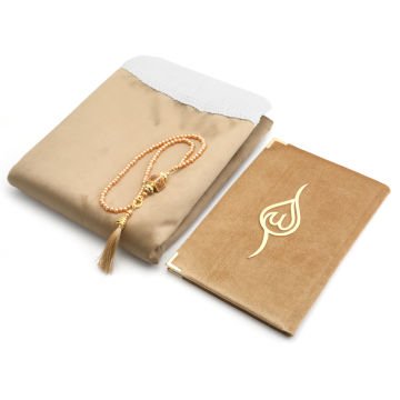 Hediyelik Seccade Yasin Tesbih Seti Gold