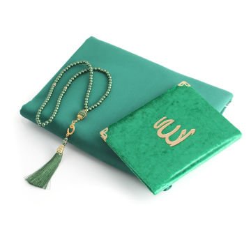 Hediyelik Seccade Yasin Tesbih Seti Yeşil