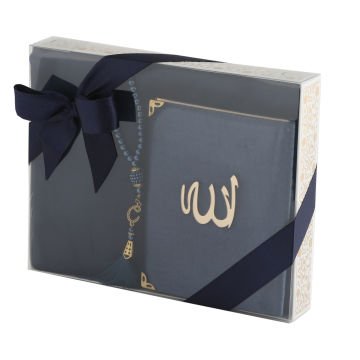 Hediyelik Seccade Yasin Tesbih Seti Lacivert