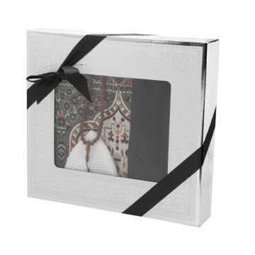 Hediyelik Seccade Eşarp Tesbih Takke Seti Siyah