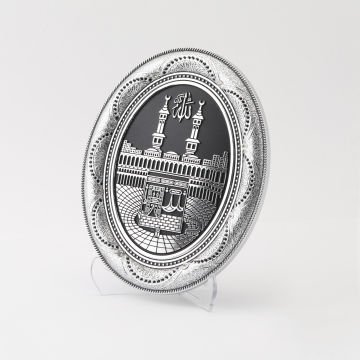 12x15 Cm Oval Kabe Pano Gümüş-Siyah