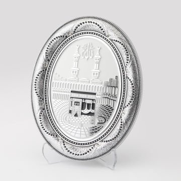 12x15 Cm Oval Kabe Pano Gümüş-Beyaz