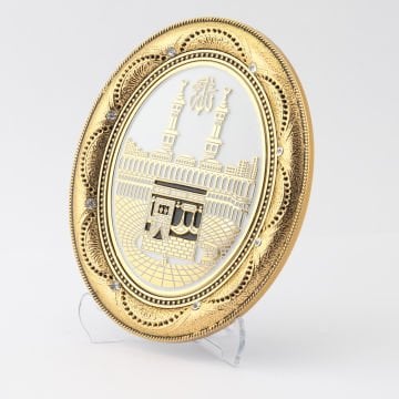 12x15 Cm Oval Kabe Pano Gold-Beyaz