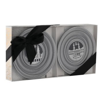 15 Cm Ayetli Tabak İkili Set Siyah