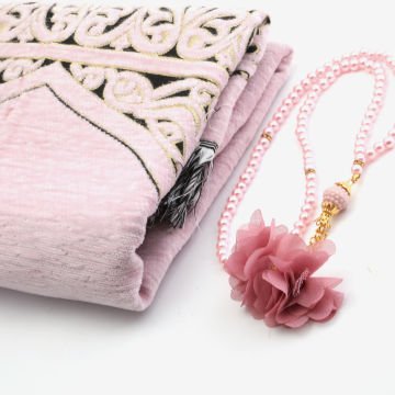 Hediyelik Seccade Tesbih Seti Pembe