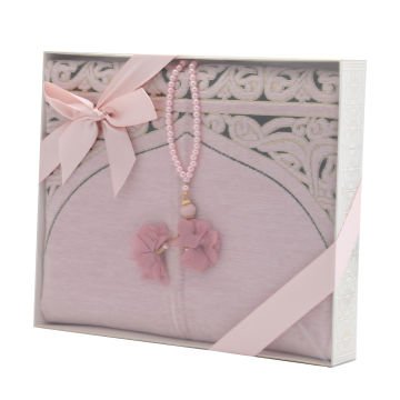 Hediyelik Seccade Tesbih Seti Pembe