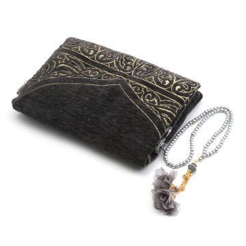 Hediyelik Seccade Tesbih Seti Gri