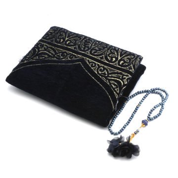 Hediyelik Seccade Tesbih Seti Lacivert