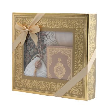 Hediyelik Seccade Kuran-ı Kerim Mevlid Örtüsü Tesbih Takke Seti 6'Lı