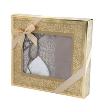 Hediyelik Seccade Eşarp Tesbih Takke Seti 6'Lı
