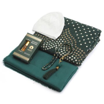 Hediyelik Seccade Eşarp Tesbih Takke Ve Esans Seti 24'Lü