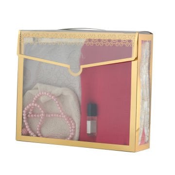 Hediyelik Seccade Eşarp Tesbih Takke Ve Esans Seti 24'Lü