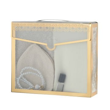 Hediyelik Seccade Eşarp Tesbih Takke Ve Esans Seti 24'Lü