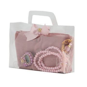 Asetat Çantalı Eşarp Zikirmatik Tesbih Seti 60'Lı