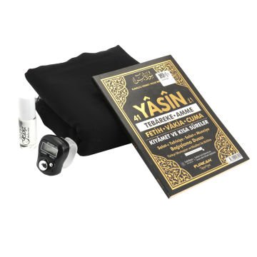 Hediyelik Şal Yasin Zikirmatik Esans Seti Siyah