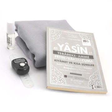 Hediyelik Şal Yasin Zikirmatik Esans Seti Gri