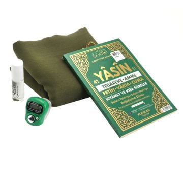 Hediyelik Şal Yasin Zikirmatik Esans Seti Koyu Yeşil