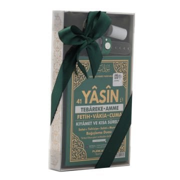 Hediyelik Şal Yasin Zikirmatik Esans Seti Koyu Yeşil