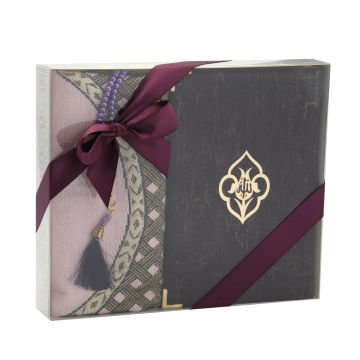 Hediyelik Seccade Kuran-ı Kerim Tesbih Seti Mürdüm