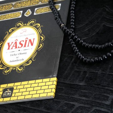 Hediyelik Seccade Tesbih Yasin Seti Siyah