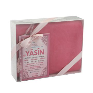 Hediyelik Seccade Tesbih Yasin Seti Pembe