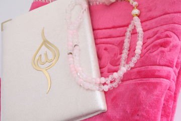 Hediyelik Seccade Tesbih Yasin Seti Pembe