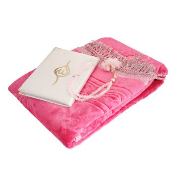 Hediyelik Seccade Tesbih Yasin Seti Pembe