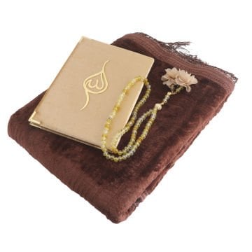 Hediyelik Seccade Tesbih Yasin Seti Gold