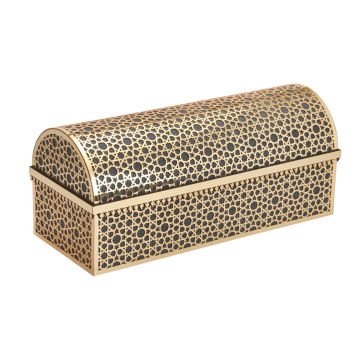 37x15x16 Cm Hediyelik Seccade Kuran-ı Kerim Tesbih Sandık Set Siyah