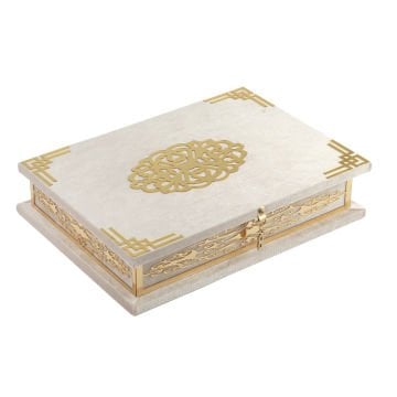21x30 Cm Pleksili Kadife Kaplı Kuran-ı Kerim Kutusu