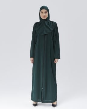 Fermuarlı Denye Kapuşonlu Namaz Elbisesi