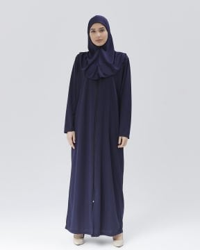 Fermuarlı Denye Kapuşonlu Namaz Elbisesi