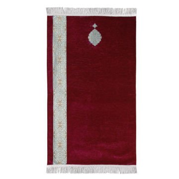 Lüks Astarlı Osmanlı Tek Sütun Seccade Bordo
