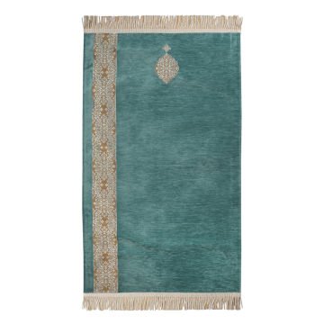 Lüks Astarlı Osmanlı Tek Sütun Seccade Turkuaz