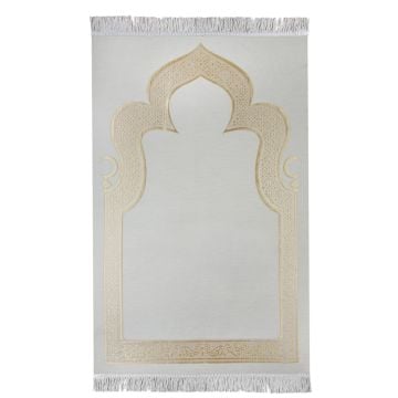 Hilalli Mihrap Desenli Lüks Saçaklı Şönil Seccade 10'Lu