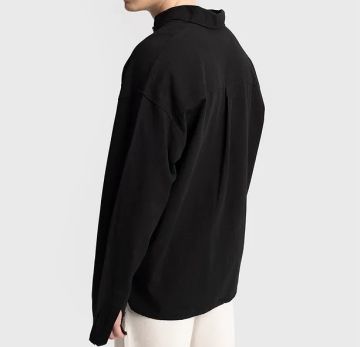 Uzun Kollu Müslin Gömlek Siyah - XL