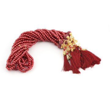 99'Luk 6 Mm Vavlı İnci Tesbih (10 Adet) Bordo