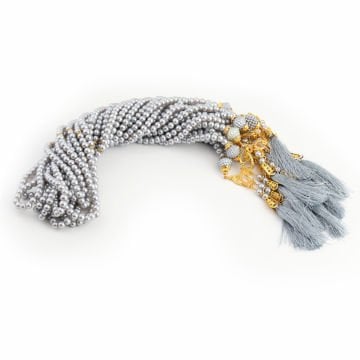 99'Luk 6 Mm Vavlı İnci Tesbih (10 Adet) Gri