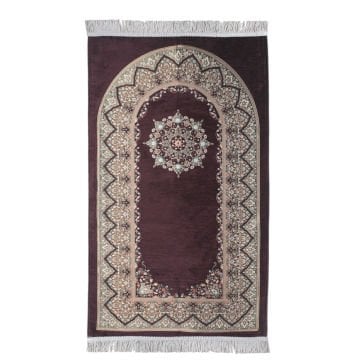 Mina Lüks Astarlı Şönil Seccade Mürdüm