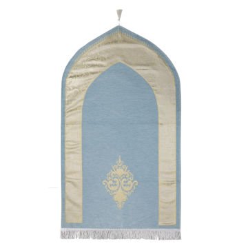 Biyeli/Düz Astarlı Lüks Şönil Seccade Mavi